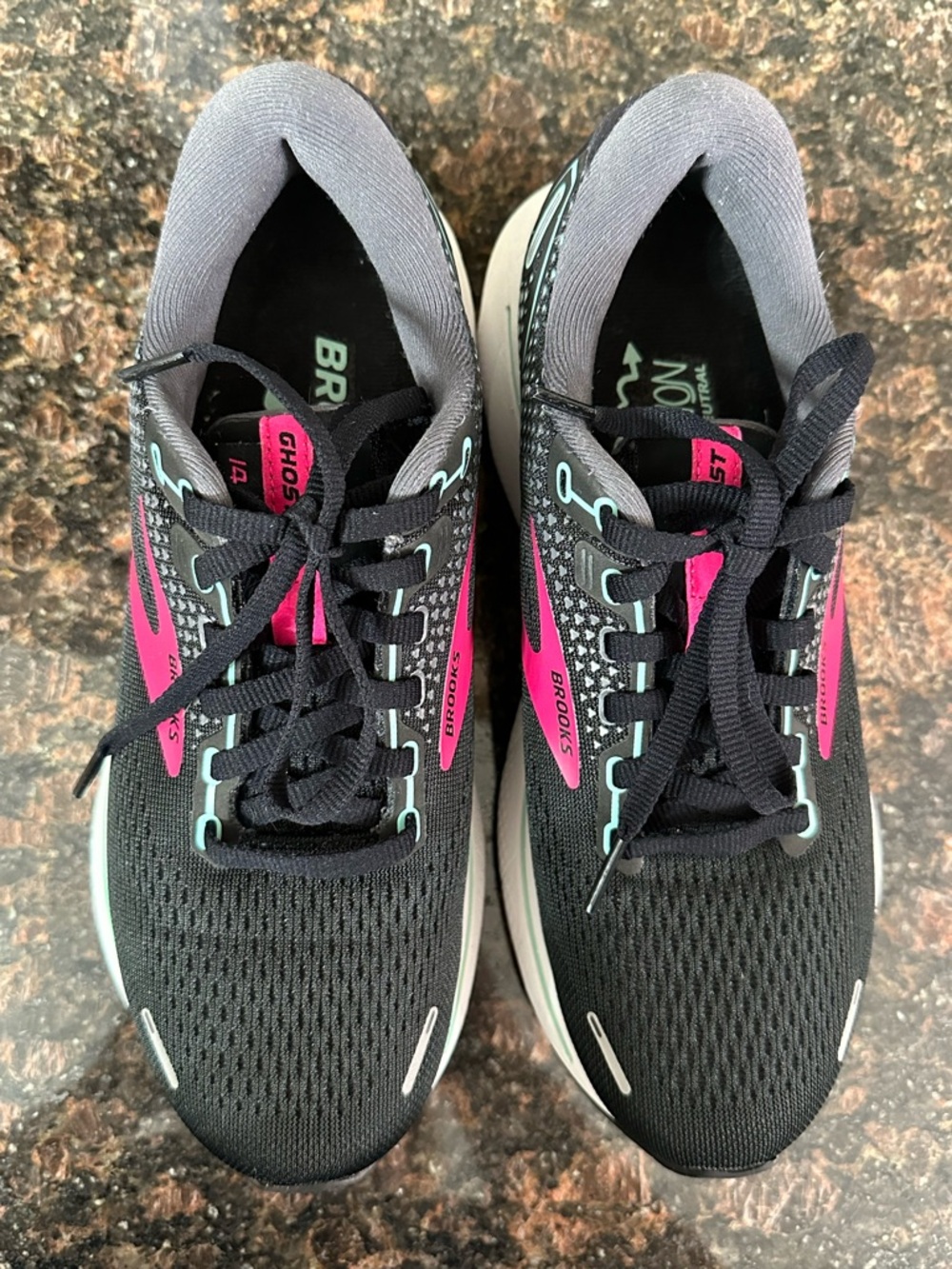 Brooks Women’s Black Running Shoes with Pink and Mint Accents GHOST - Picture 5 of 10